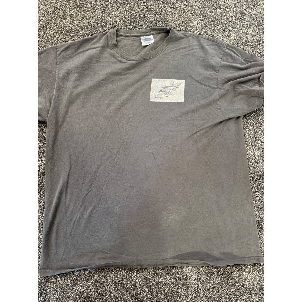 Port and Company Mens XL Gray European Travel Map Graphic T-Shirt Rotterdam